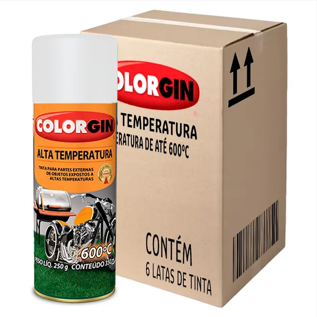 Tinta Spray Alta Temperatura 600ºc Seca Rápido Kit 6
