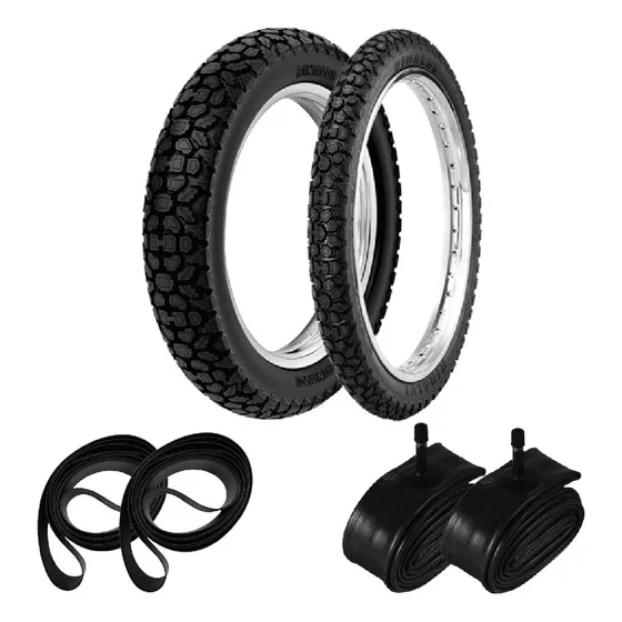 Par Pneu 410-18 + 275-21 Wh21 Rinaldi+ Camaras + Cintas