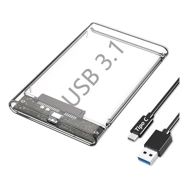 Cofre Case Para Disco Duro Usb C 3.1 Hdd Sdd Sata 2.5 Extern