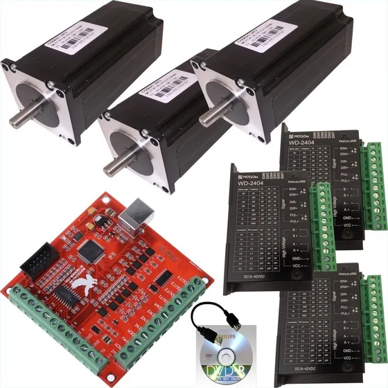 Interface Controladora Usb+ 3 Driver  3 Motores 30kgf