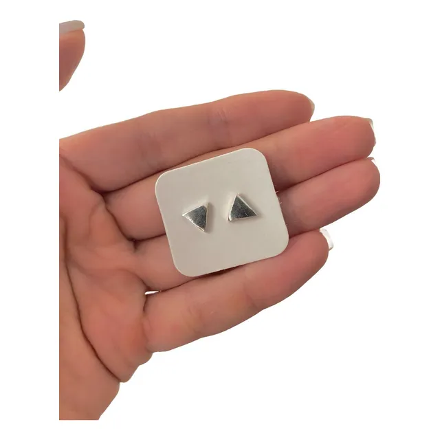 Aros Triangulo Formita Plata 925  Mujer Regalo