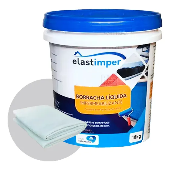 Borracha Liquida Elastimper 18kg Impermeabilizante Laje Telh Acabamento Fosco Cor Cinza