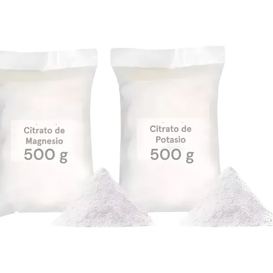 Combo Citrato De Potasio 500 Gr + Citrato De Magnesio 500 Gr