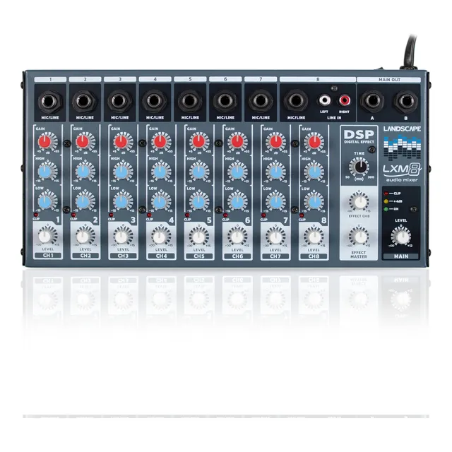 Mesa De Som 8 Canais Landscape Lxm8 Com Efeito
