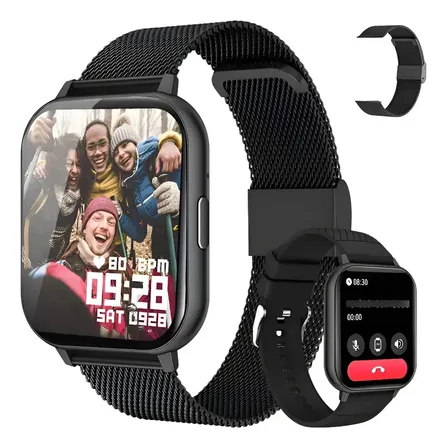 Smartwatch Feminino Esportivo Relógio Inteligente Ouro Rosa Preto