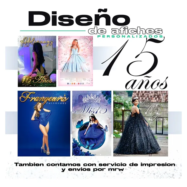 Afiches Y Pendones 15 Años Invitaciones Diseño Quinceaños