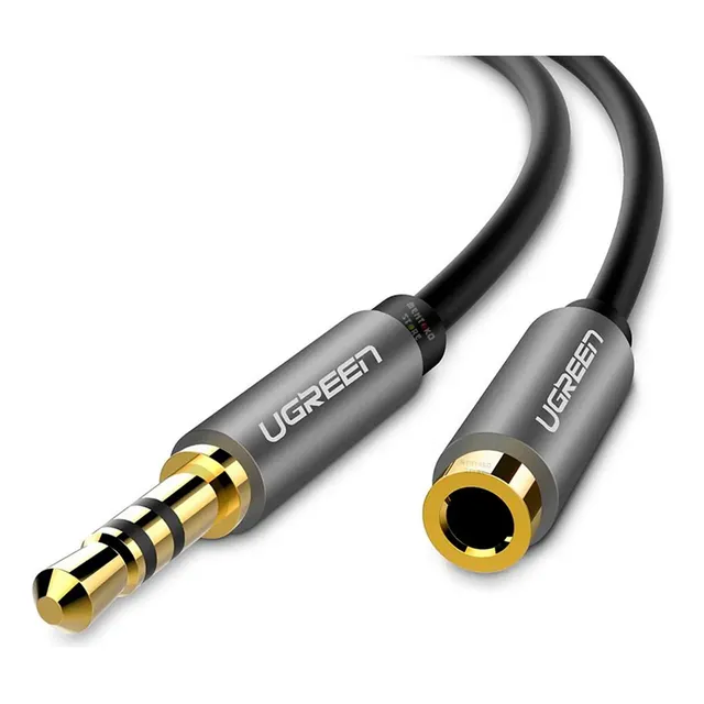 Cable de audio Ugreen macho a hembra de 3,5 mm, 2 metros, negro