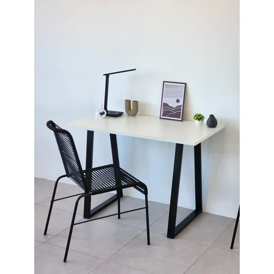 Escritorio Madera Y Hierro Moderno Grande Minimal