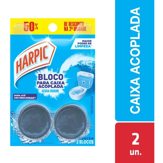 Harpic Limpador e Aromatizador Sanitário para Caixa Acoplada Marine 50% off 2 unidades