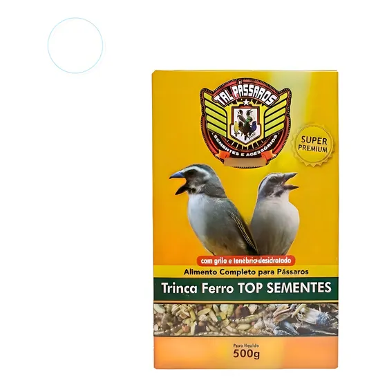 Mistura Trinca Ferro Top Sementes Grilo E Tenébrio Tal Pássaros - 500g
