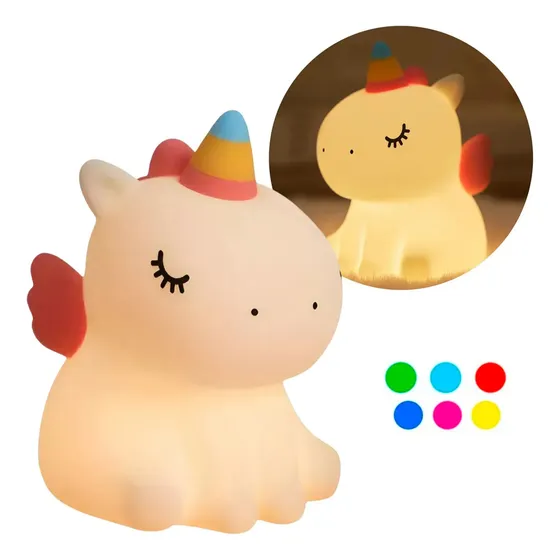 Lampara Unicornio Velador Infantil Touch Led Colores Zh139