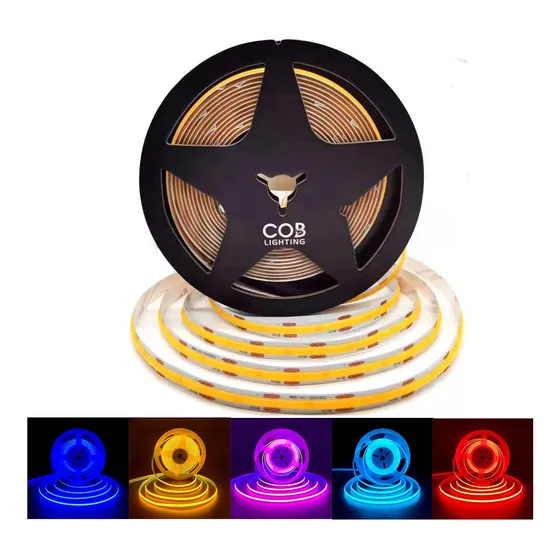 5m Tira Led Cob Flexible  Parches Ultrafinos 12v Azul Rojo