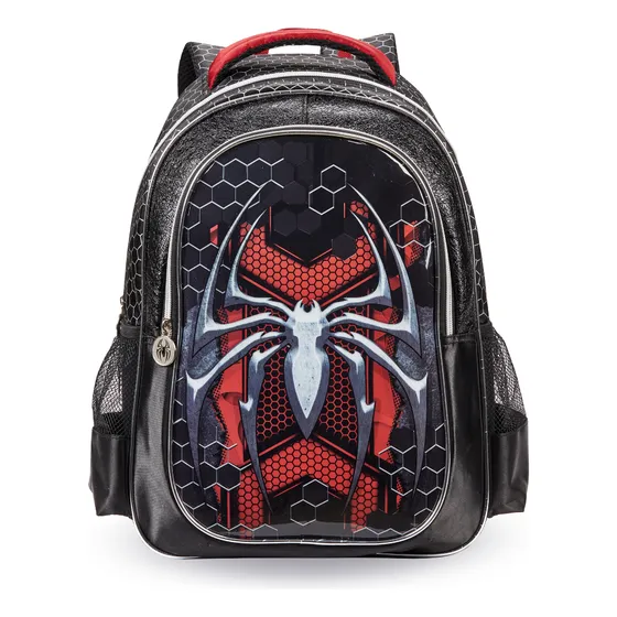 Mochila Escolar Menino Spider Dark Aranha Infantil Escolar Cor Preto 2