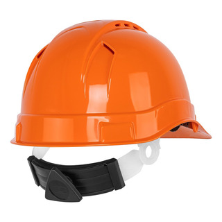 Casco De Seguridad Ventilado, Ajuste De Matraca, Naranja Casco De Seguridad Ventilado, Ajuste De Matraca, Naranja