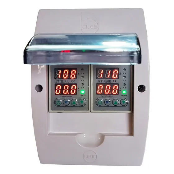 Kit 2 Protectores Digital 60a De Voltaje Para Casa + Tablero