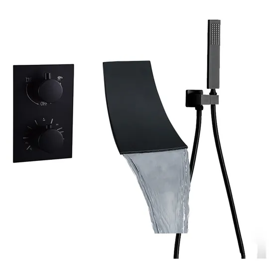 Novoce Baño Temperatura Constante Juego Ducha Negro Mate