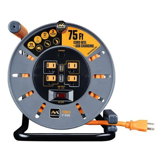 Extension Masterplug 4tomas 2usb 20m 12awg Alta Visibilidad