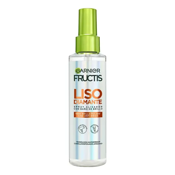 Garnier Fructis Liso Diamante Spray Alisador con Baño de Brillo 150ml, con Complejo de Keratina y Aceite de Argán, 100H Brillo Intenso y 72H Liso Sin Frizz, Protección Térmica
