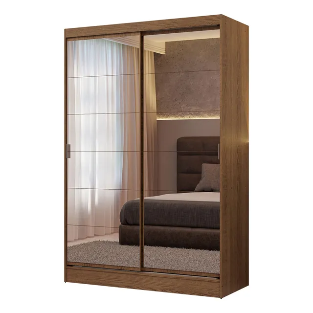 Ropero Madesa Luke 2 Puertas Corredizas Con Espejos - Marrón