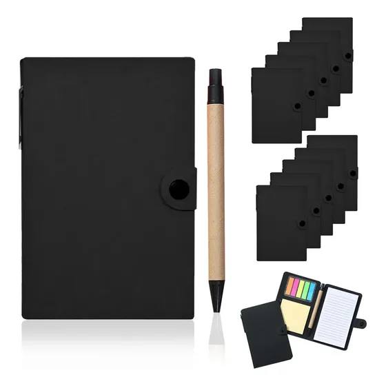 10 Pcs Libreta Ecológica Con Notas Adhesivas Post It Y Pluma