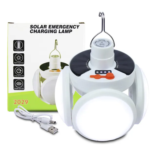 Foco Lampara Luz Led Recargable Solar Usb Portátil Exterior