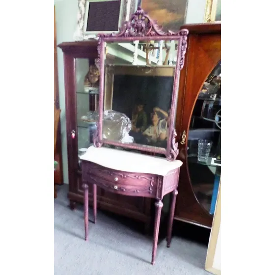 Antiguo Recibidor Mesa Arrime Dressoire Con Espejo Consola