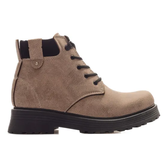 Borcegos Mujer Con Cordones Y Taco Bajo