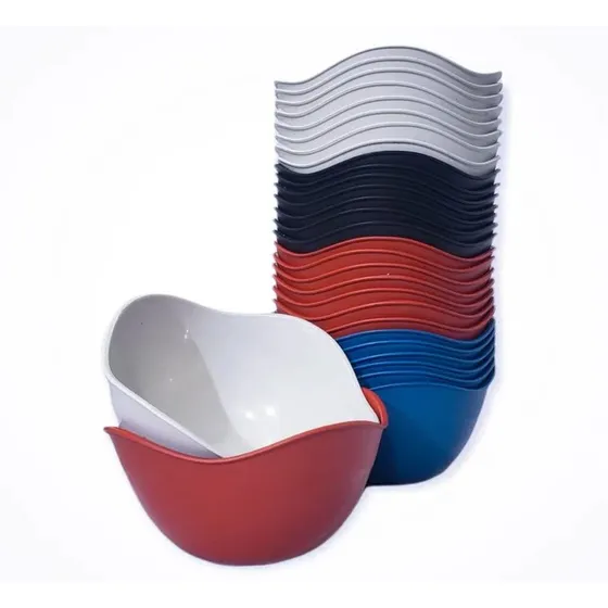 Kit 10 Cumbuca Grande Redonda Onda Sopa  Açaí Sorvete 450ml