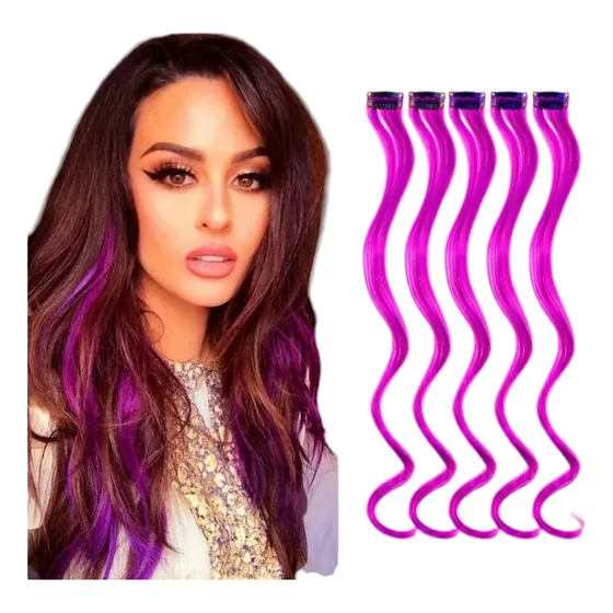 Extensión Tira Con Clip Colorida Para Mujer Y Niña X 2 Uds