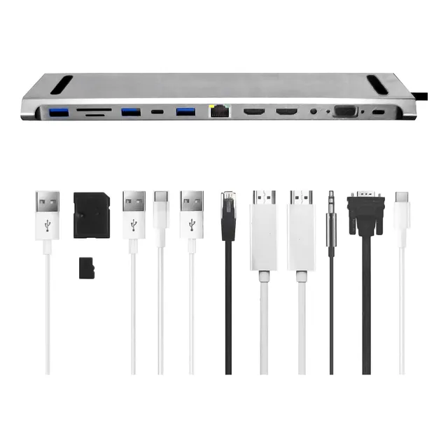 Hub Usb Tipo C 11 En 1 Docking Station Notebook Multipuerto 