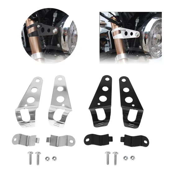 1 Par Base Brackets Soportes Faro Direccionales Moto 35-43mm