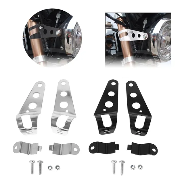 1 Par Base Brackets Soportes Faro Direccionales Moto 35-43mm