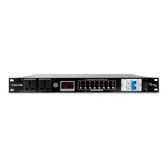 Rack Multicontacto 10enchufes Supresor De Picos 32a Steelpro Color Negro