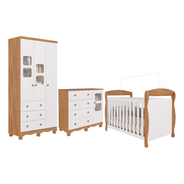 Quarto Bebê Berço Americano Marquesa Guarda Roupa Cômoda Uli Quarto Bebê Berço Americano Marquesa Guarda Roupa Cômoda Uli