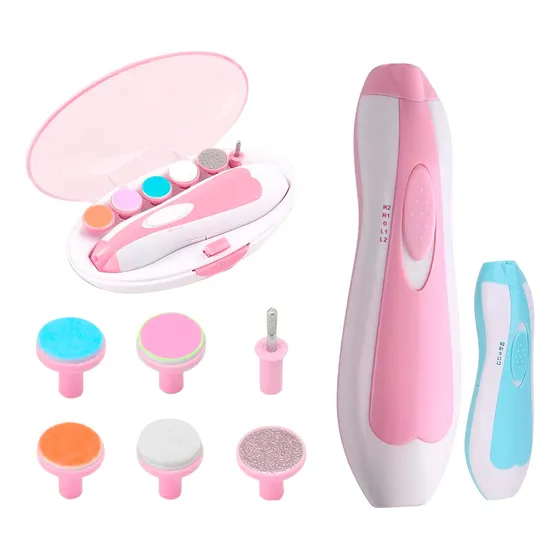 Lima Para Uñas Cortador Eléctrico Para Bebes Luz Silencioso Color Rosa