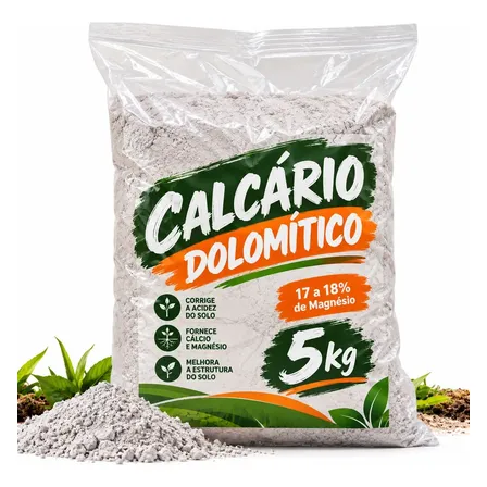 Calcario Dolomitico 5kg Corrigir Acidez Do Solo