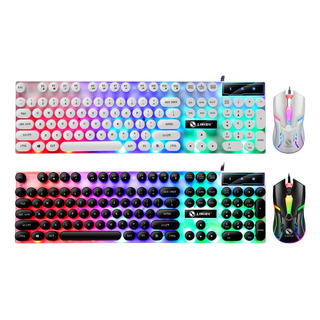 * Conjunto De Teclado E Mouse Para Jogos Punk Retro * Conjunto De Teclado E Mouse Para Jogos Punk Retro