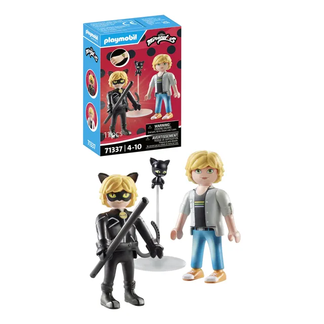 Juguete Playmobil Miraculous Adrien & Cat Noir Con Accesorio