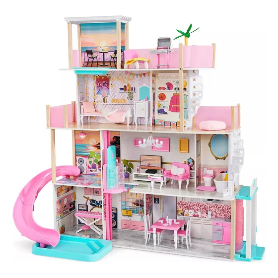 Mega Casa De Muñecas 4 Pisos C Luz Y Sonido + Accesorios