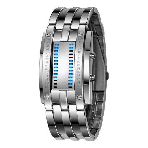 Reloj Binario Matrix Modelo Nuevo Diseño Moderno Color Plate