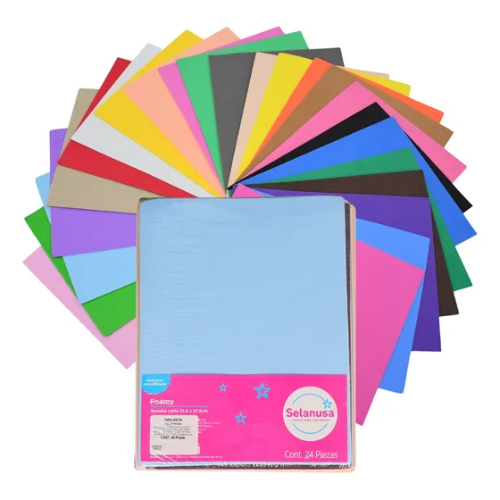 Foamy Liso Carta 24 Pz Colores Surtidos Fomi Liso Premium