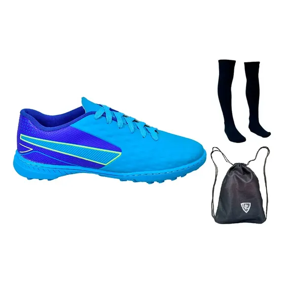 Kit Chuteira Society Adulto Infantil Impactor + Meião Bolsa
