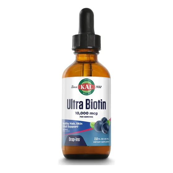 Suplemento Kal Ultra Biotin, 10000 Mcg, Líquido, 59 Porcione