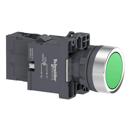 Pulsador Led Plastico Verde 220vac Schneider