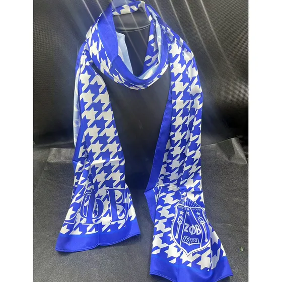 2025 Bufanda Azul Zeta Phi Beta Con Logotipo Personalizado