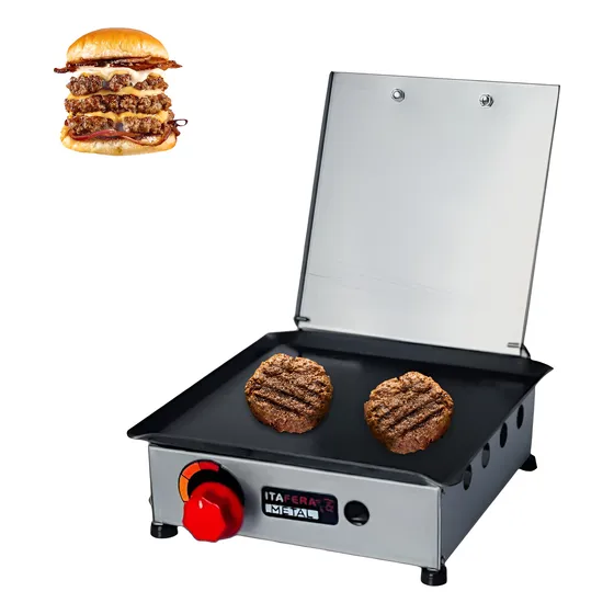 Chapa De Lanche Semiprofissional A Gás 30x30 - Com Abafador