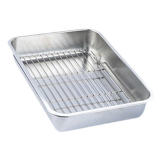 Bandeja Para Hornear Con Rejilla, Resistente, 36x27x7cm Bandeja Para Hornear Con Rejilla, Resistente, 36x27x7cm