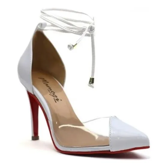 Promoção Scarpin Transparente Vinil Salto Alto 10cm Sapato