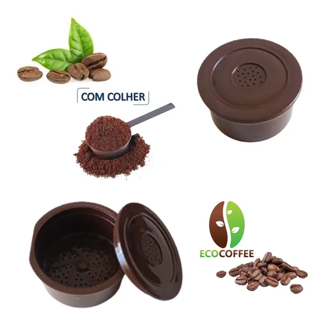 Kit 3 Cápsulas Delta Q Recarregável Reutilizável Com Colher