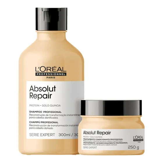 Kit Gold Quinoa Protein Shampoo 300 E Máscara 250 - L'oréal